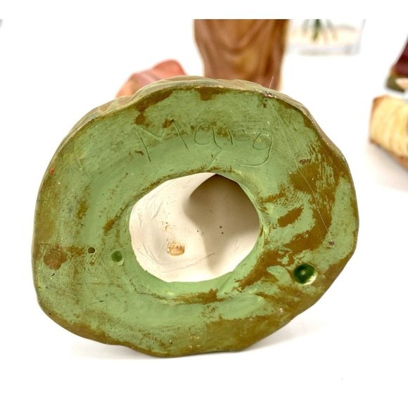 Handmade Ceramic Christmas Nativity Figurine 8 Piece Set Mary Joseph Jesus *SEE* - Picture 10 of 12